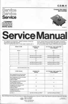 Philips cdm-0 cd-mechanism service manual PDF
